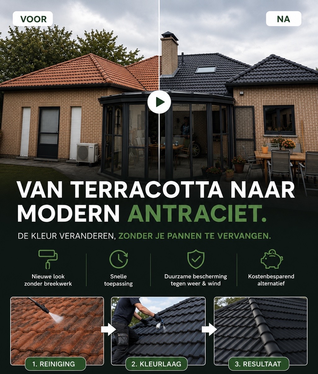 Dak van terracotta naar antraciet